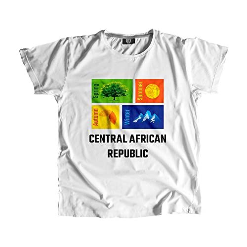 T-shirt République centrafricaine blanc pour homme et femme en coton col rond