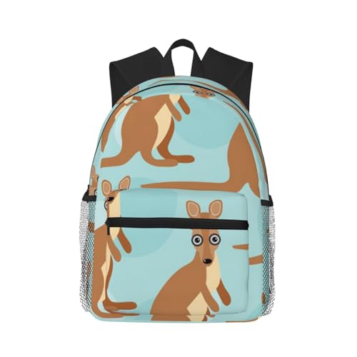 NUYFVG Mochila de día informal cómoda y cómoda para uso diario, versátil para el trabajo universitario, senderismo, viajes, al aire libre, Divertido para el zoológico canguro, Talla única