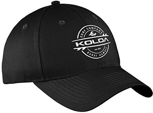 Joe's USA Koloa Surf Thruster Logo Old School Curved Bill Solid Snapback Hat Black/w