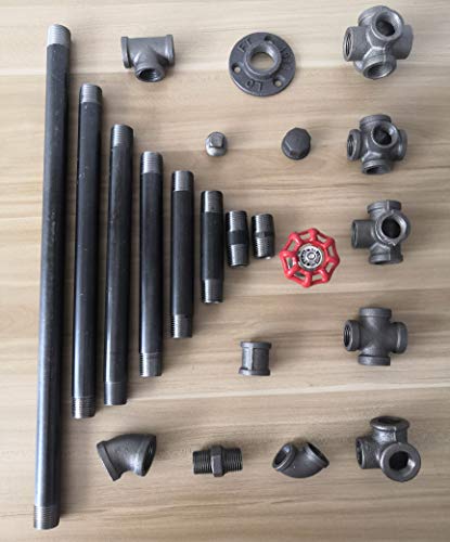 Geilspace Floor Flange, Malleable Iron Pipe Fittings - Vintage Diy Industrial Shelving, Industrial Decor, Furniture Diy (1/2", Grey) #TOP3