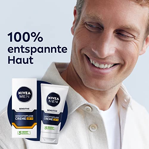 Nivea Men Feuchtigkeitscreme für empfindliche Haut mit LSF 15