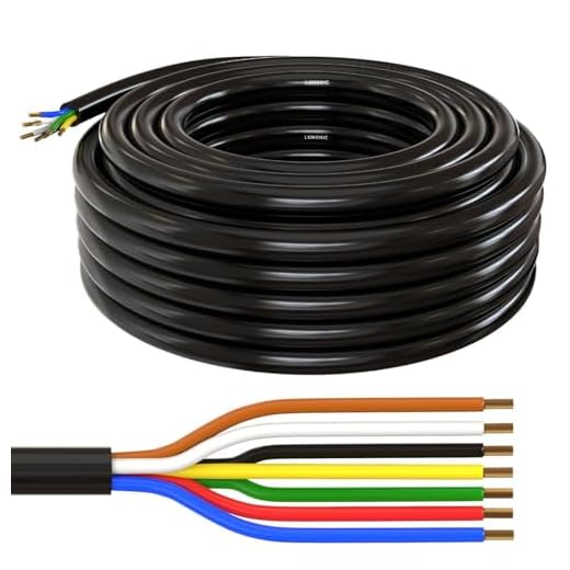 Lumonic 1x 10m FLRYY Fahrzeugleitung 7x1mm² schwarz | 7-adrig | Anhängerkabel | mehradriges KFZ-Kabel | Öl- und Kraftstoffbeständig, flammwidrig | Niedervolt