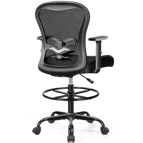 Primy PR959-Z Drafting Chair Ergonomic Tall Office Chair, High Back Breathable Mesh Desk Chair With Adjustable Footrest Ring Lumbar Support 2D Armrests, Executive Swivel Comfy Task Chair thumb #7
