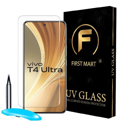 Image of FIRST MART Military Grade UV Tempered Glass for Vivo T4 Ultra 5G (6.67 Inches) With Edge To Edge Full Screen Coverage and Easy Installation Kit |Crystal Clear