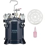 VEVOR Spray Paint Pressure Pot Tank, 10L/2.5gal 70PSI Max Air Paint Pressure Pot, with Metal Rack and Leak Repair Sealant, for Spray Painting and Resin Crafting, Industry Home Decor Automotive