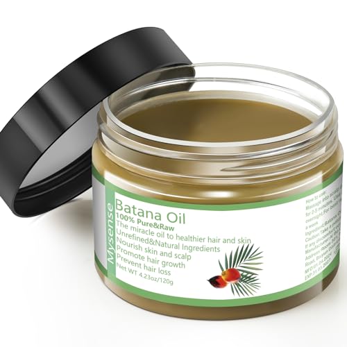 Mysense Raw Batana Oil, 100% Pure Unrefined and Organic Growth Oil from Honduras, Scalp Care for Women & Men, Prevent Hair Loss, Promote Hair Thickness