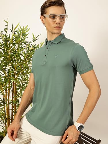 Image of Thomas Scott Men's | Solid | Half Sleeve | Regular Fit | 100% Cotton | Polo Collar | Button Closer | Casual Tshirt