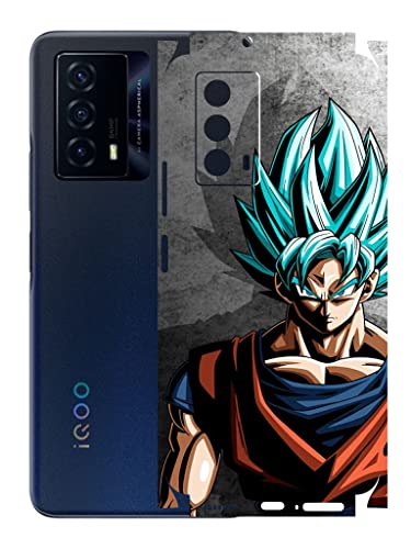 Image of AtOdds - Vivo IQOO Z5 Mobile Back Skin Rear Screen Guard Protector Film Wrap (Coverage - Back+Camera+Sides) (Goku)