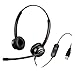 Cuffie con microfono USB con cancellazione del rumore per Dragon, Zoom, Teams Lync con controllo del volume e disattivazione del microfono per Dragon, chiamate in ufficio, chat Skype, softphones VOIP
