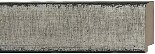 Picture Frame Moulding (Wood) 100ft Bundle - Traditional Silver Finish - 2.25" Width - 11/16" Rabbet Depth