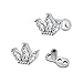 14g Cubic Zirconia Dermal Anchor Tops and Base Surgical Steel Microdermals Body Piercings (Crown)