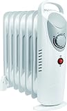 Daewoo Blanc Radiateur à bain d’huile Électrique Portable. Petit, 800W. 3 niveaux de puissance et thermostat réglable.