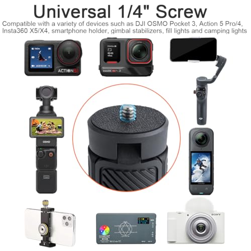 Image of Mini Tripod for DJI OSMO Pocket 3, Portable Handheld Tripod Handle Grip Self Stick Desk Tabletop Stand Mount with 1 /4 inch Screw for DJI OSMO NANO Action 6 5 Pro 4 /Gopro13 12 /Insta360 X5 X4 Ace Pro /AKASO