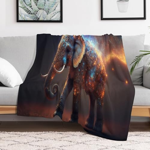 Couvertures pour canapé lit éléphant plaid flannel chaud 100x130 - 3