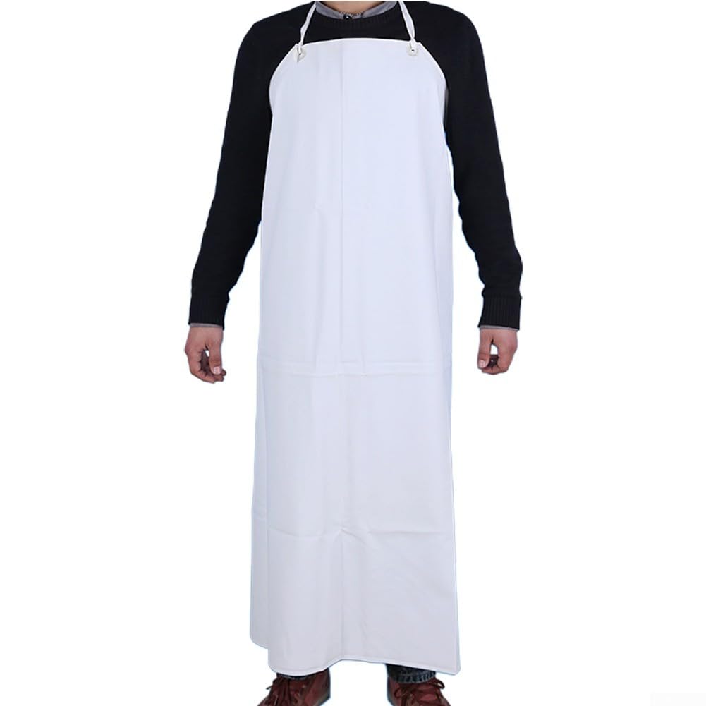 Tablier de soudage en cuir PVC imperméable résistant à l'huile pour soudeurs, cuisine, coupe, noir, 105 x 75 cm