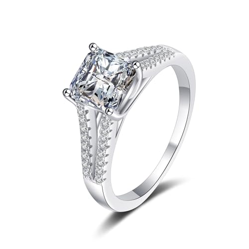 Bague moissanite StarGems 2 carats, le cadeau de fiançailles idéal en argent