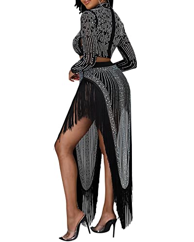 Image of PORRCEY Sexy Elegant Rhinestone Party Club Night Formal Dress for Women