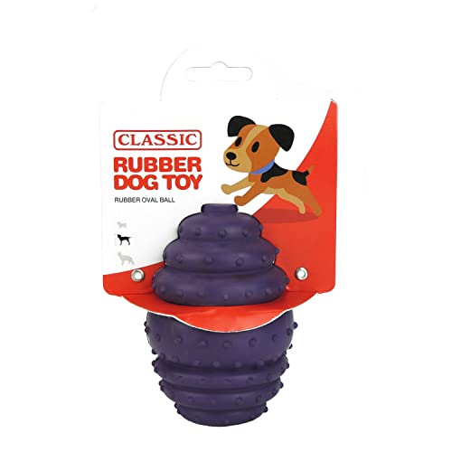 CLASSIC Oval Ball Rubber Dog Toy - 140mm - Purple