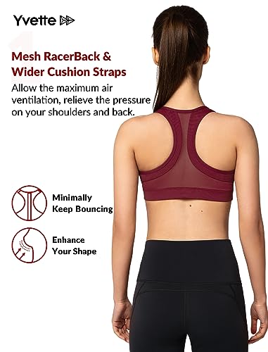 Image of Yvette Zip Front Sports Bra - High Impact Sports Bras for Women Plus Size Workout Fitness Running