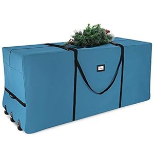 Christmas Tree Storage Bag – Extra Large Tree Rolling Storage Bag – Fits Upto 9 ft. Artificial Disassembled Trees, Durable Handles & Wheels for Easy Carrying & Transport – Tear Proof Oxford Duffle Bag
