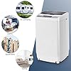 Giantex Full-Automatic Washing Machine Portable Compact 1.34 Cu.ft Laundry Washer Spin with Drain Pump, 10 programs 8 Water Level Selections with LED Display 12 Lbs Capacity