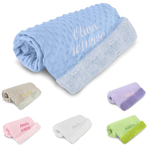 Personalized Newborn Swaddle Blanket with Name & Date - Gender