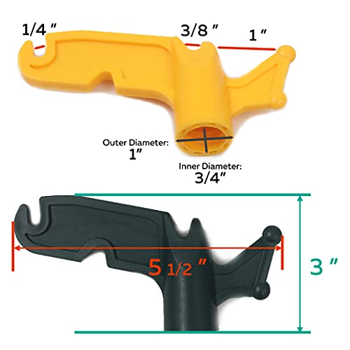 (2-Pack) Multi-Purpose Plastic Utility Hook Attachment For Poles- Screw-On Hook 3/4" Inner Diameter Fits Threaded Poles Extension Poles & Broom Handles, Bird Feeder Pole Hanger Tool #TOP1