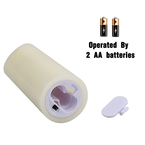 Vinkor Flameless Candles Battery Operated Candles Real Wax Pillar LED Candles with 10-Key Remote and Cycling 24 Hours Timer (Ivory Set of 2)