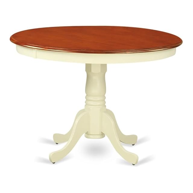 East West Furniture HLT-BMK-TP Hartland Kitchen Dining Table - a Round Wooden Table Top with Pedestal Base 42x42