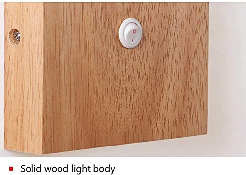 Aplique de pared de madera maciza vintage estilo nórdico con interruptor para pasillo 8