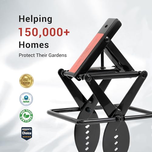 Mole Traps that Kill Best, 2 Pack Scissor Mole Trap, Sleek Black Stainless Steel Finish