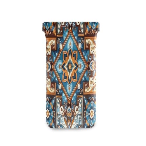 WELLDAY Mexican Tiles Estojo de óculos de sol de couro PU macio para homens mulheres e meninas