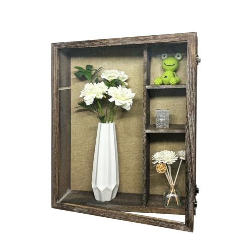 CAHINO WOODART 16x20 Blackout Box Frame with Polished Organic Glass, deep Blackout Box Frame with hinged Door, hinged Door, Available in 4/3 