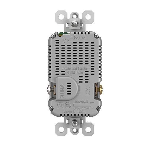 Legrand Pass & Seymour TR15USBAC6GRY 15 Amp Tamper-Resistant Heavy-Duty Specification Grade Decorator Duplex Receptacle Outlet with Ultra Fast USB A/C 6.0A Charging Ports, Gray (1 Count) - Thumbnail 4