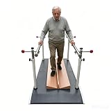 Parallele per Fisioterapia, Attrezzatura Riabilitativa Robusta con Base Antiscivolo, per Esercizi di Riabilitazione Domestica e Professionale(Grey)
