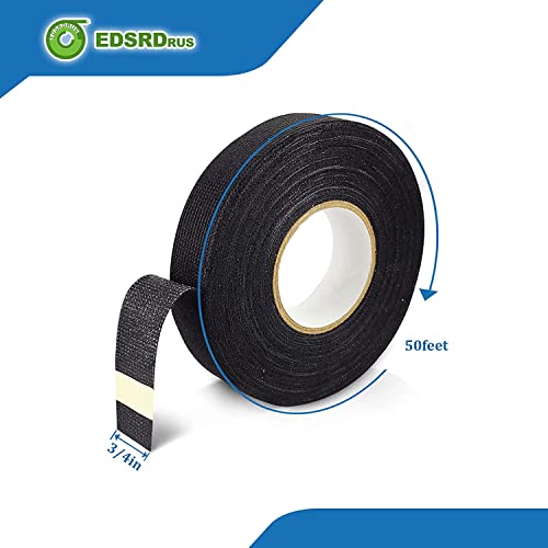 Edsrdrus HAR Ness Cloth Tape 3/4In X 50Ft High Temp Wire Harness Wrapping Tape, For Automobile Electrical Wire Harnessing Noise Dampening Flame Resistant thumb #1