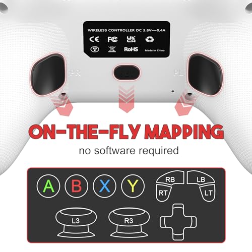 Image of Dinosoo Wireless for Xbox Controller Series X|S One & Windows 10 /11, with Turbo, Macro, Mute Button, Battery, Dual Vibration, White