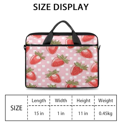 Funda para laptop con diseño de fresa, 15 pulgadas, para mujeres y hombres, maletín delgado para oficina y viaje miniatura 2