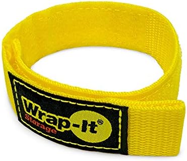 Wrap-It Storage Quick-Strap Cord Wraps, 12 inch (12 Pack) Yellow - Hook and Loop Strap, Extension Cord Holder for Boat Rope, Hose, and Cable Storage and Organization