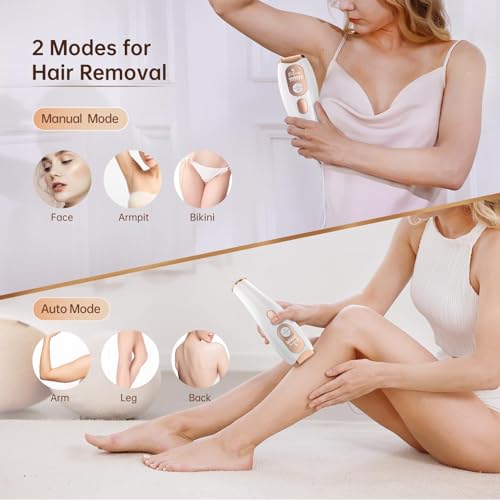 Laser Hair Removal, IPL Laser Hair Removal for Women and Men Permanent, 999999 Flashes, At-Home Hair Removal Device for Facial Legs Arms Whole Body Use