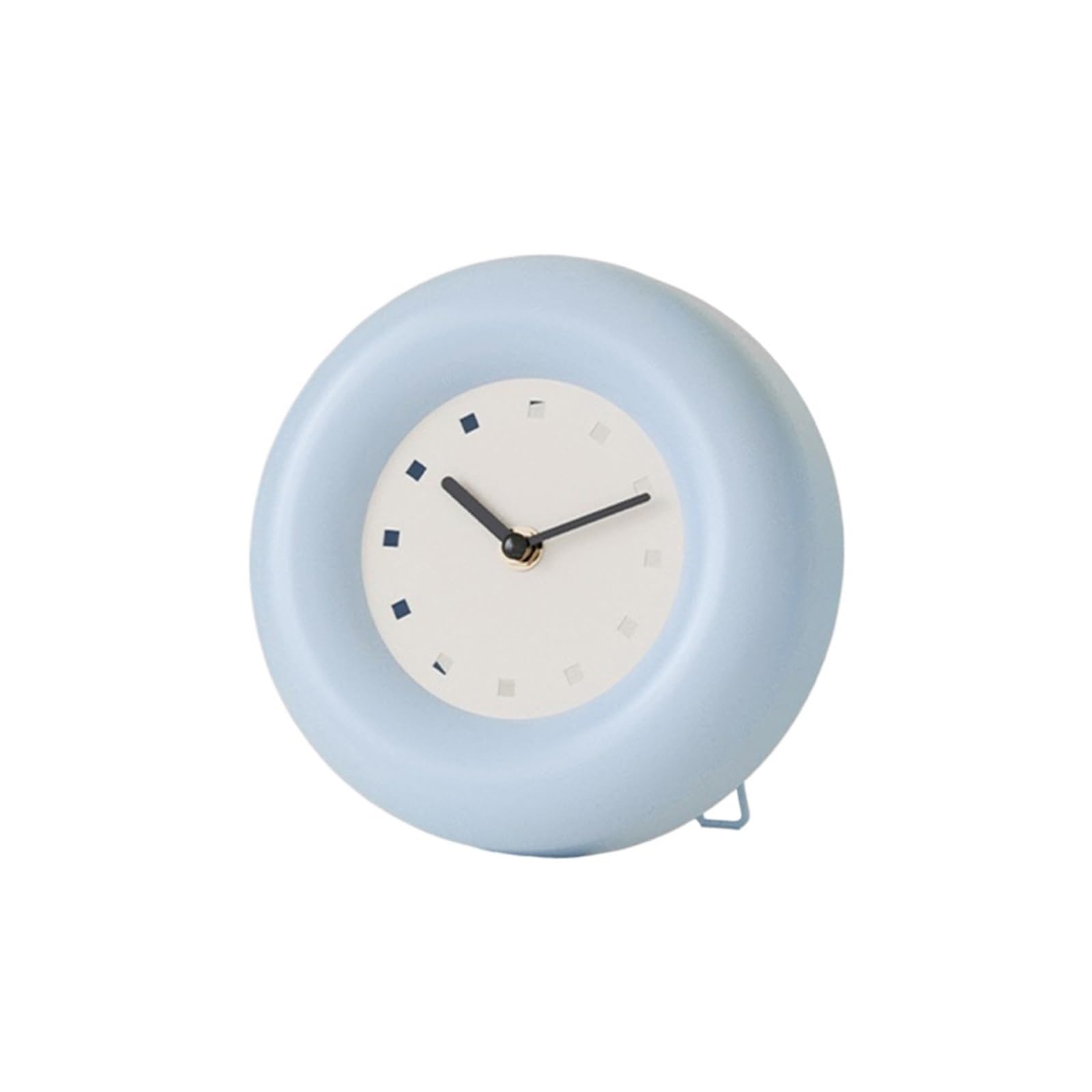DFHS46JK Wall Decor Modern minimalist small round wall clock with desktop decoration silent for living room decor(Blue)