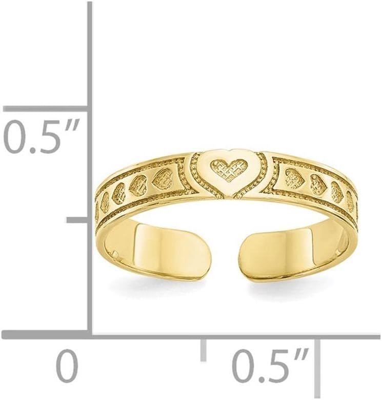 10k Yellow Gold Heart Toe Ring