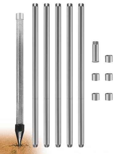 Sand Point Well Kits Thickened Lead-Free Water Well Drilling Kit Includes 1-1/4 x 36 Well Point Pipe (60 Gauze) & 5 * 39 x 1-1/4 Drive Point Well Pipes for Sand Point Wells and Soft Soil Wells