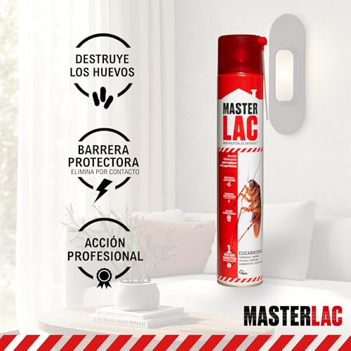 Miniatura 5 de Masterlac - Cucarachas - Insecticida Contra Todo Tipo De Insectos Rastreros - Hormigas, Arañas, Pulgas, Chinches - Acción Larvicida - 1 Año De Duración Con Una Sola Aplicación - Efecto Barrera