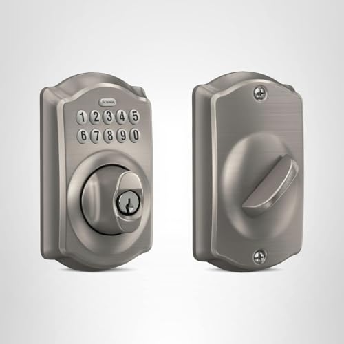 Schlage BE365 V CAM 619 Camelot Keypad Deadbolt, Electronic Keyless Entry Lock, Satin Nickel thumbnail 8