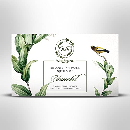 Image of Wellspring (Pack of 2) Nirol Natural Washing Laundry Soap Bar | Veg, Organic And Chemical Free| Baby Safe| For Sensitive Skin| Unscented Fragrance (240 Grams)