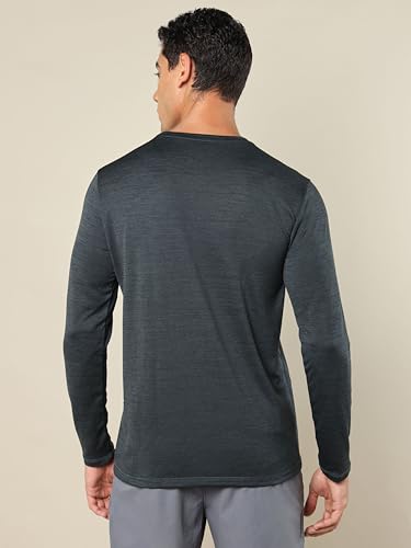 Image of TECHNOSPORT Men's Slim Fit Full Sleeve Round Neck T-Shirt, Double Cool Quick Dry Moisture Wicking Stretchable Sports Gym and Casual Wear