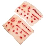 Vaguelly 2pièces Autocollants De Faux Scarifications pour Maquillage Halloween Accessoires Cosplay De Blessures Simulées pour Fête Et Performance