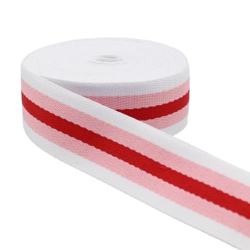 Sangle arc-en-ciel rayée LEDUC 38mm mercerie ruban multicouleur polyester 5 mètres