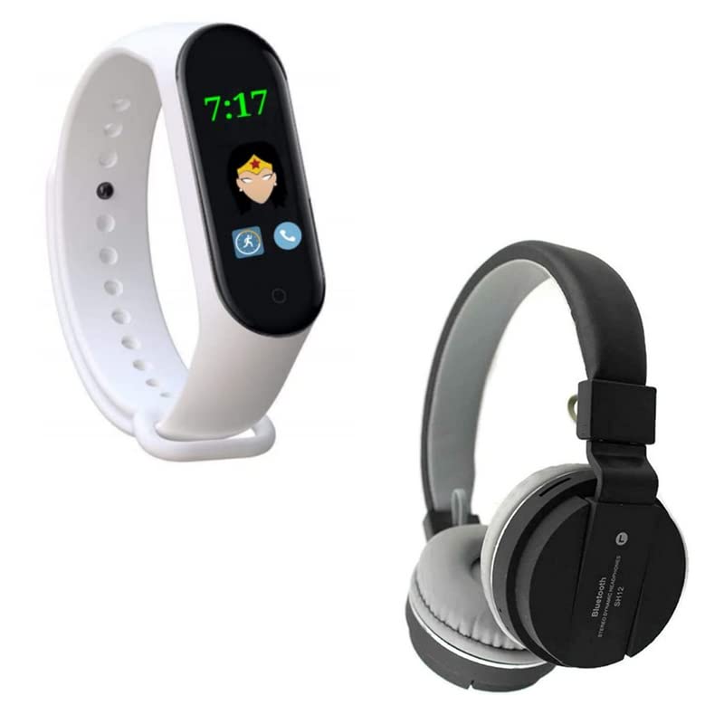 Lapras Combo Pack of 2 Items - M4 Band Bluetooth Fitness Tracker, Comfortable On-Ear Bluetooth Wireless Headphone (12 Year Warranty)-image-9